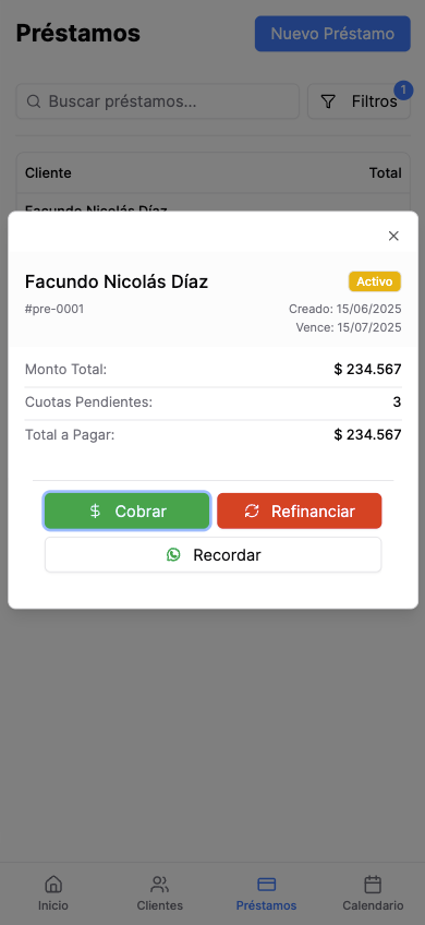 Préstamos Web Screenshot
